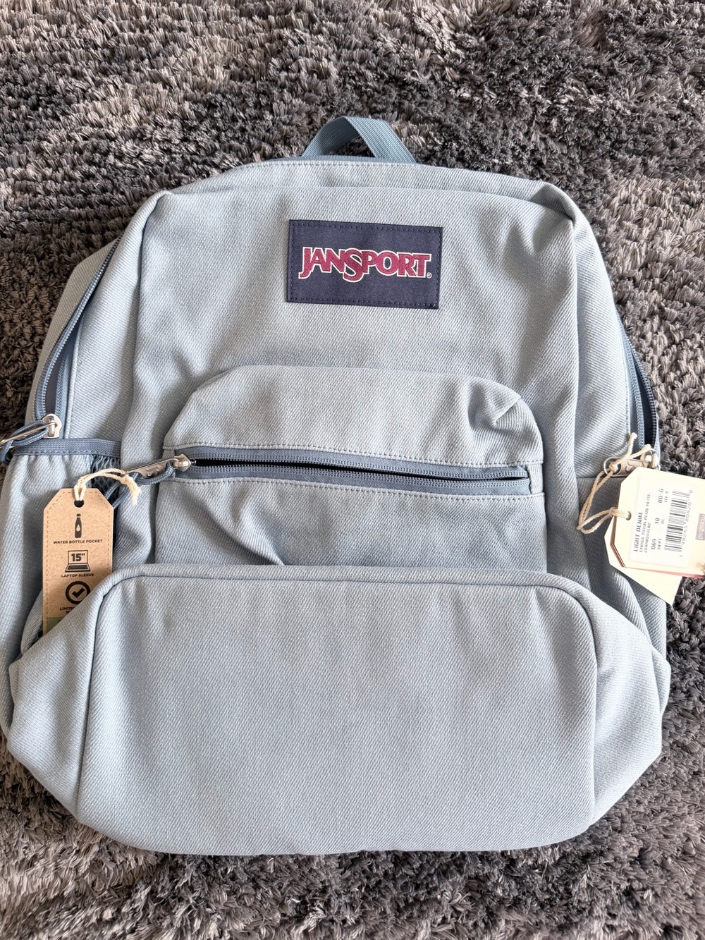 Jansport Light Gray Everyday Backpack in Pale Blue-Gray